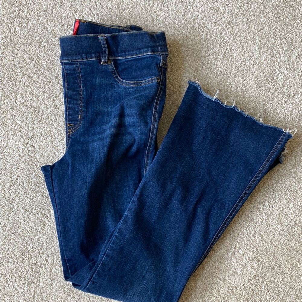 SPANX Dark Blue Flare Jeans (size large)